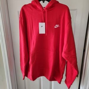 NWT Red XXL Nike Sportwear Club Fleece Hoodie Pullover 2XL